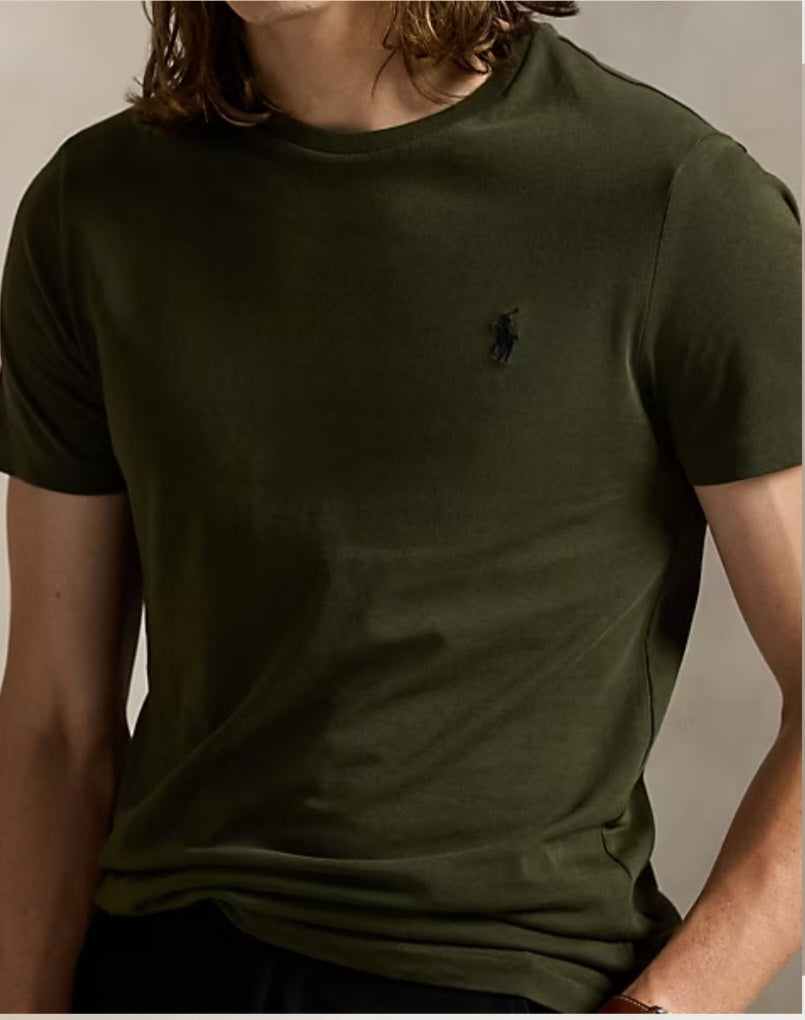 T-SHIRT RALPH LAUREN MAGLIETTA IN JERSEY CUSTOM SLIM FIT VERDE MILITARE 2