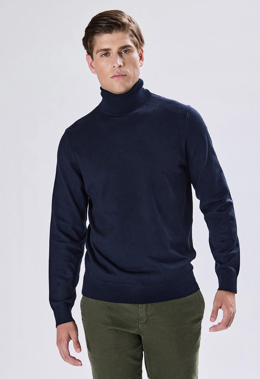 MAGLIONCINO DOLCEVITA COLLO ALTO SOTTOGIACCA BLU
