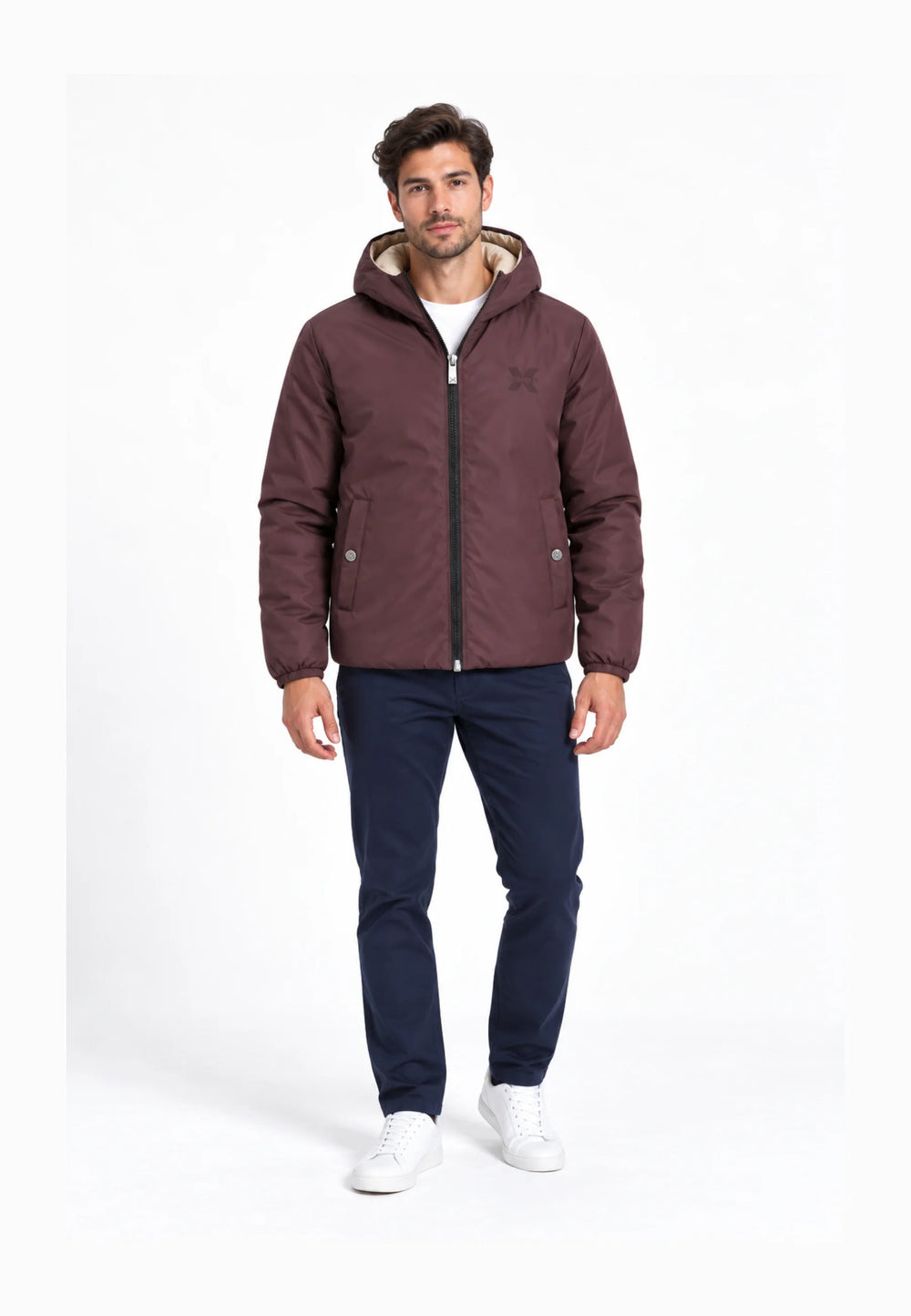 RICHMOND GIUBBOTTO UOMO JACKET UMA26176GB SDL REVERSIBILE VERDE BLU