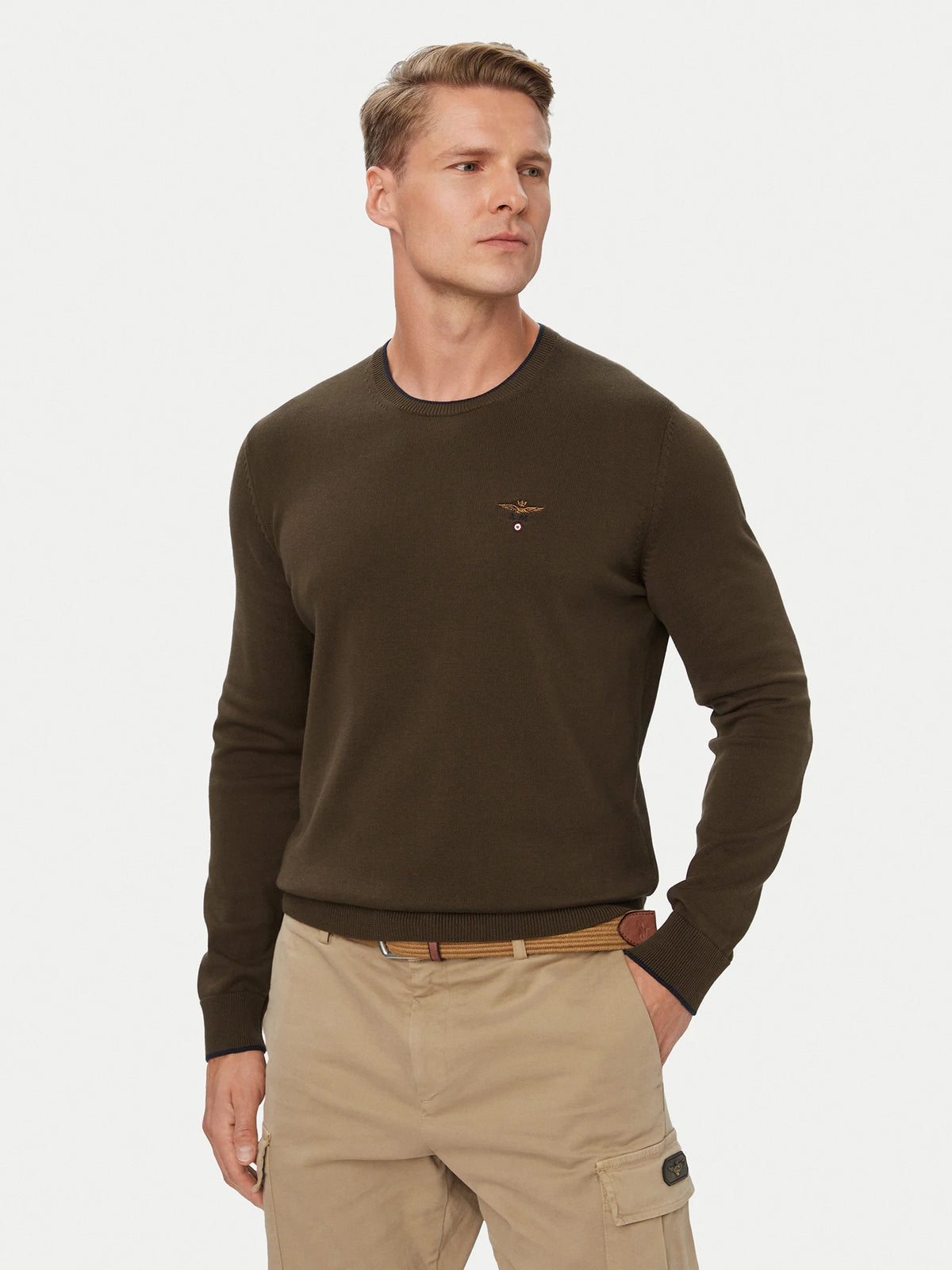 AERONAUTICA MILITARE MAGLIONCINO UOMO CON AQUILA RICAMATA 262MA163UL00506