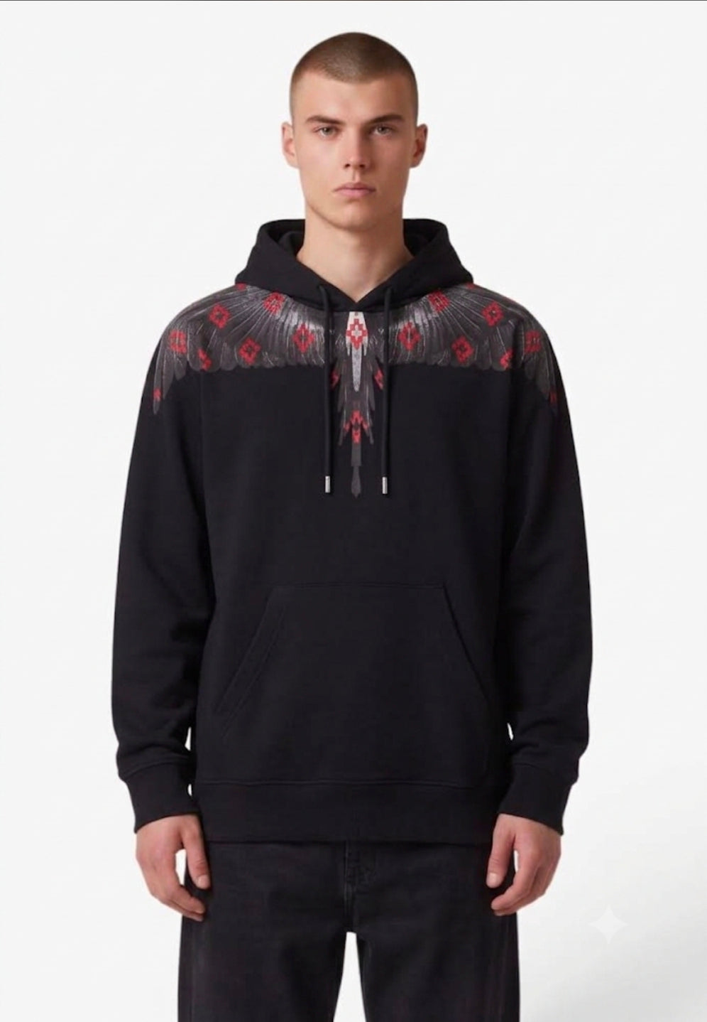 MARCELO BURLON COUNTY OF MILAN FELPA CON CAPPUCCIO F6CMMAHS067 NERO
