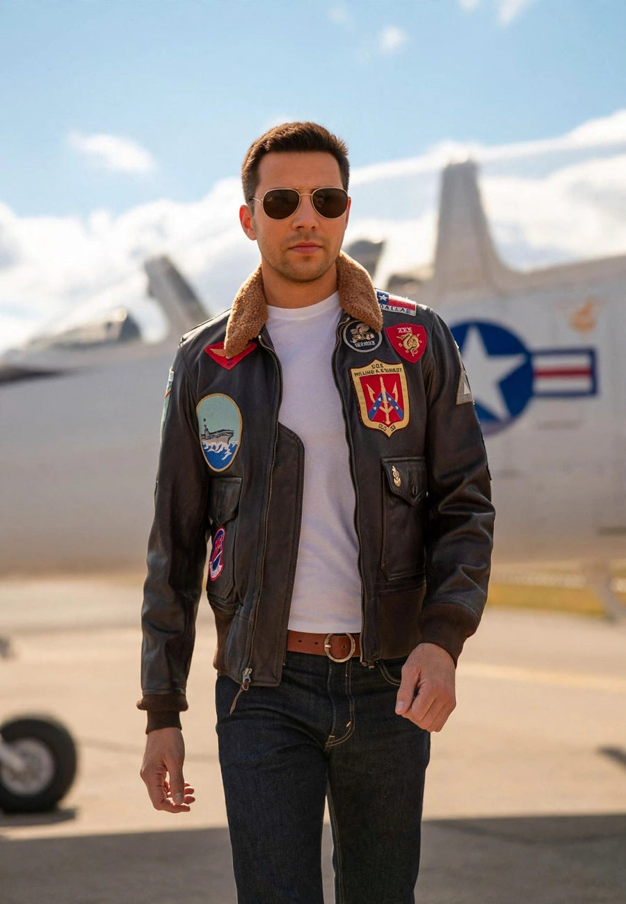 TOP GUN AVIATOR G1 MAVERICK GIACCA IN PELLE