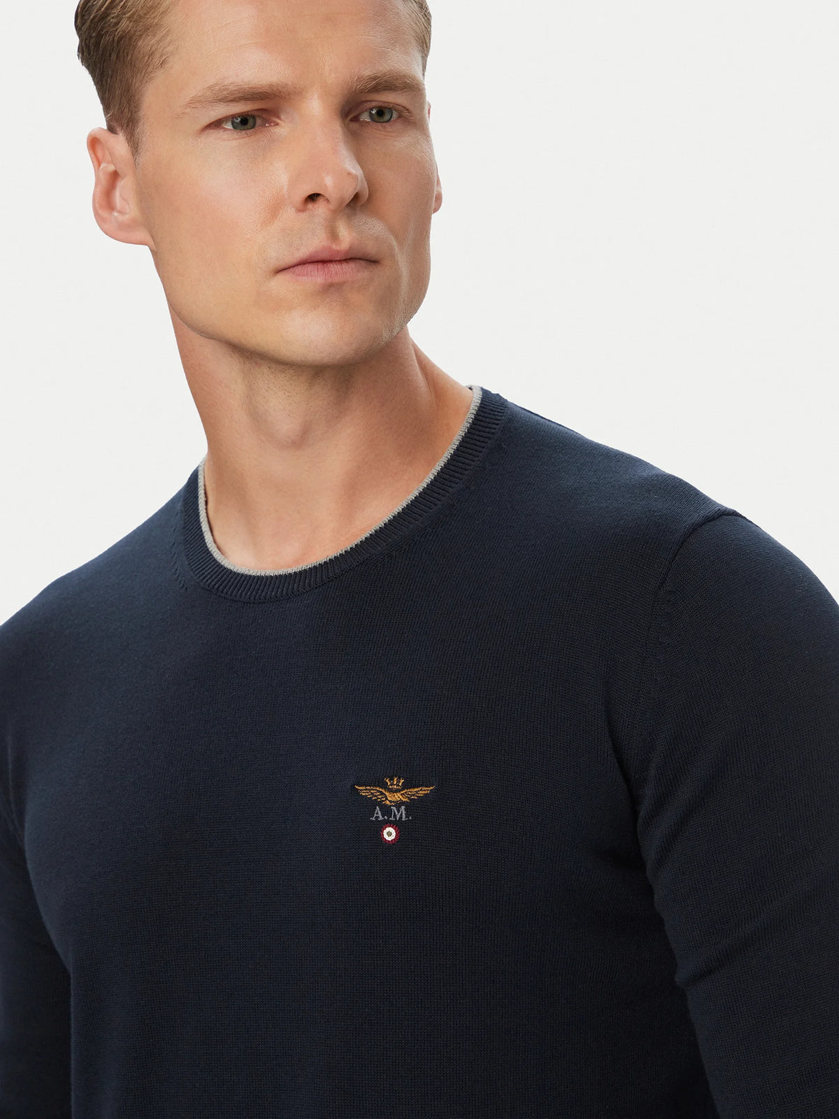 AERONAUTICA MILITARE MAGLIONCINO UOMO CON AQUILA RICAMATA 262MA163UL00506
