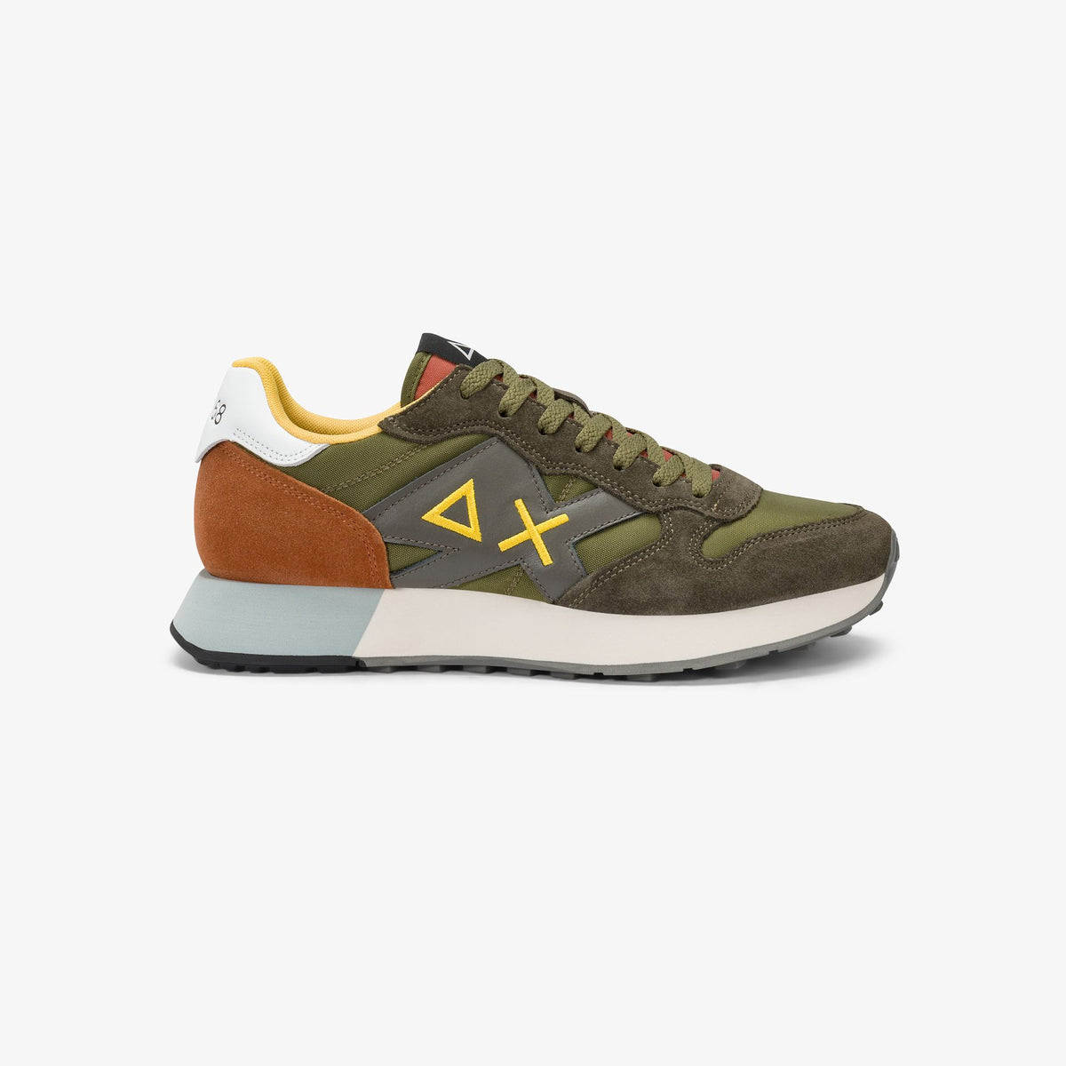 SUN 68 SCARPE Sneaker Jaki 2.0 Solid in nylon e suede verde militare