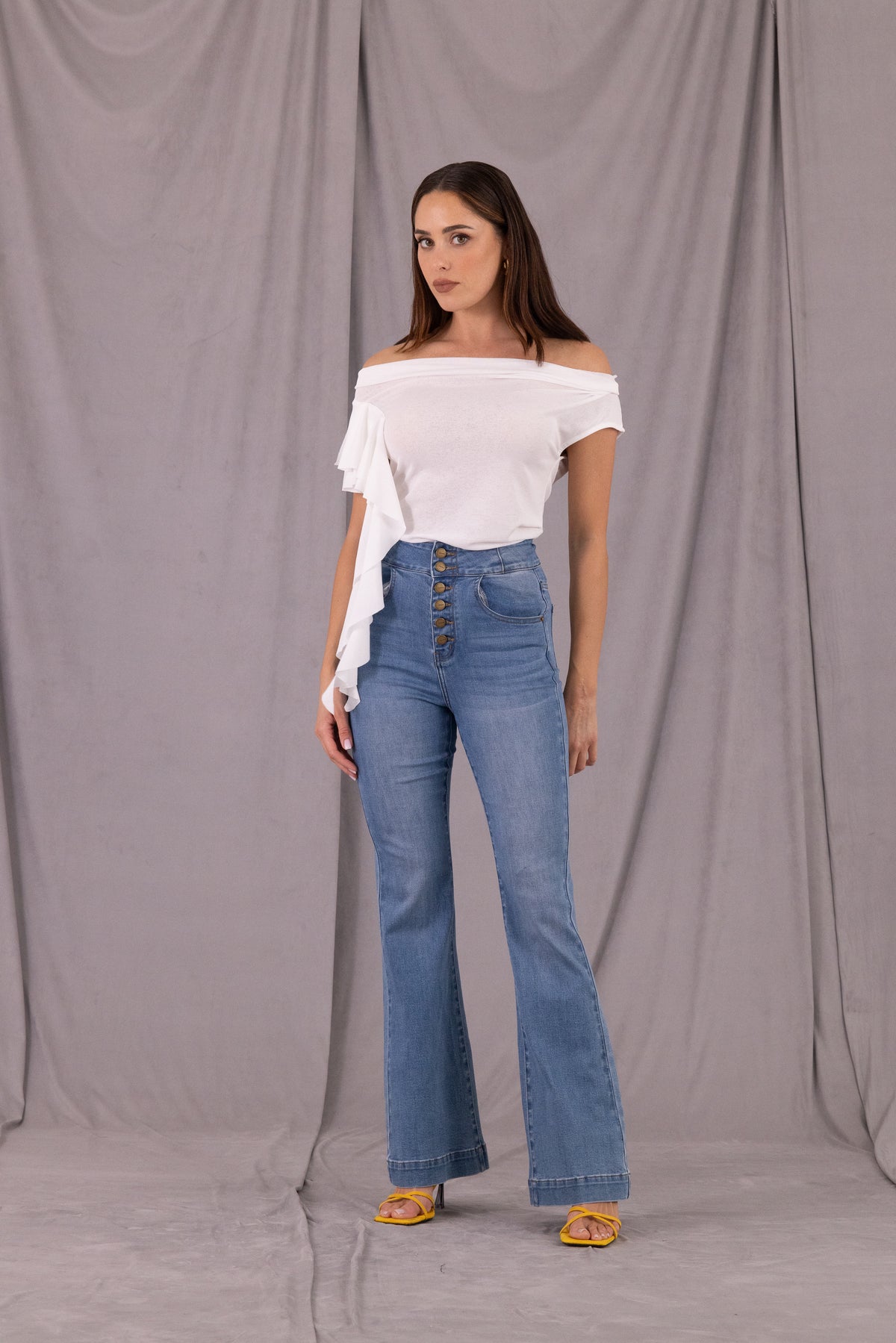 JEANS BOTTON DENIM AN AIM J0043