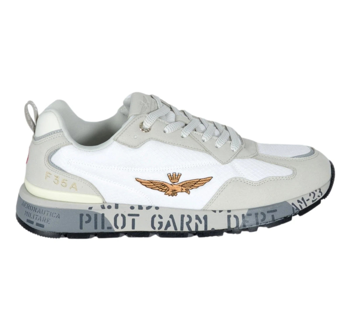 SCARPE UOMO AERONAUTICA MILITARE SNEAKERS IN MESH CON SUOLA STAMPATA BIANCO