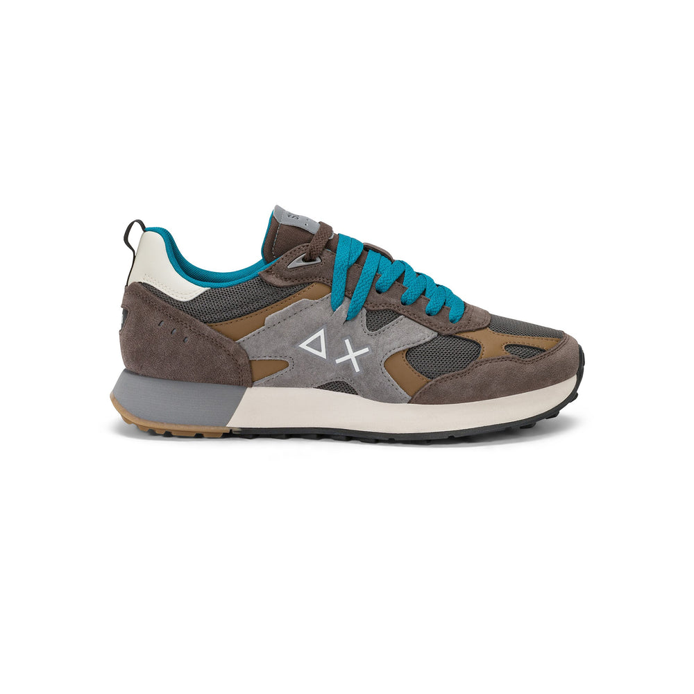 SUN 68 SCARPE Sneaker Jaki Outdoor in nylon e suede Verde Militare Z46124.