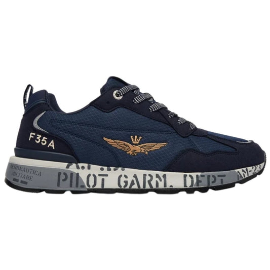 SCARPE UOMO AERONAUTICA MILITARE SNEAKERS IN MESH CON SUOLA STAMPATA BLU