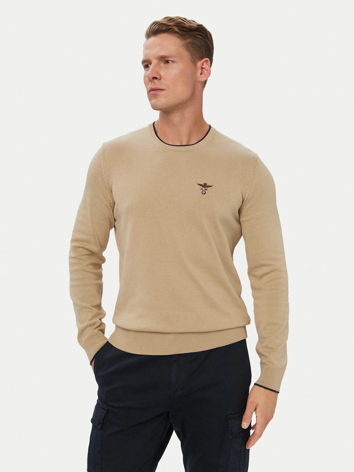 AERONAUTICA MILITARE MAGLIONCINO UOMO CON AQUILA RICAMATA 262MA163UL00506