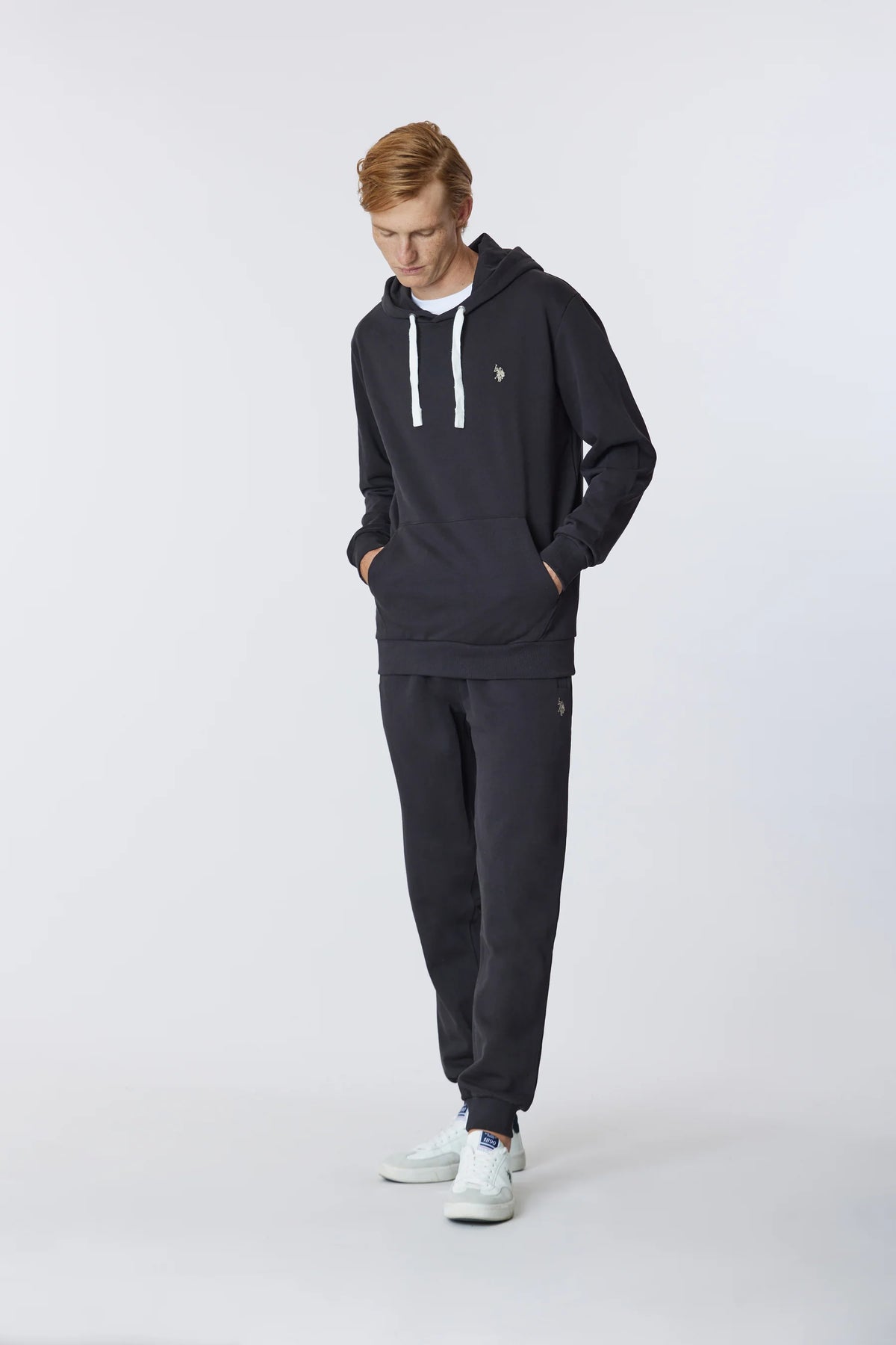 PANTALONE US POLO ASSN SPORTIVO IN COTONE NERO