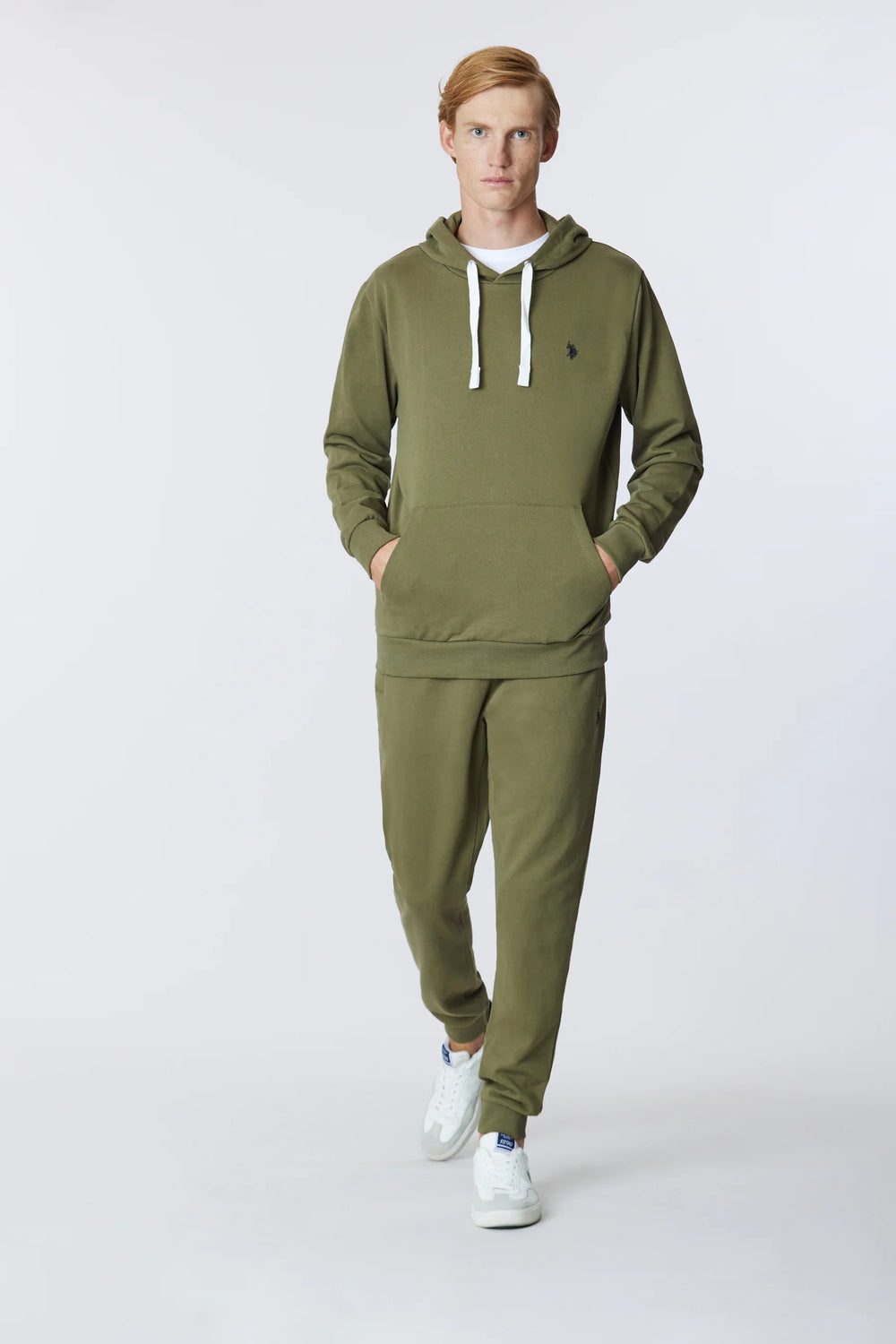 PANTALONE US POLO ASSN SPORTIVO IN COTONE VERDE