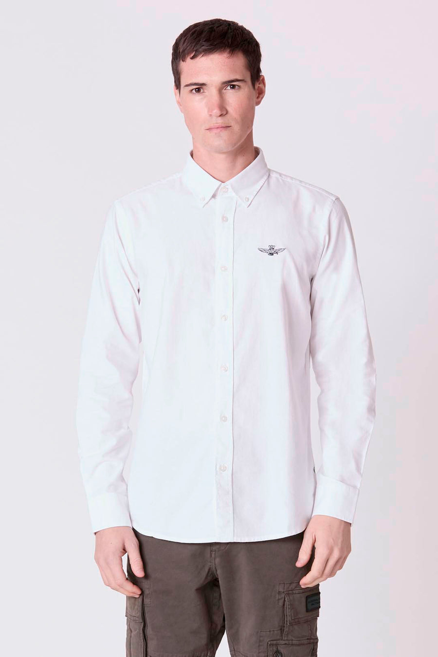 CAMICIA AERONAUTICA MILITARE UOMO IN COTONE BIANCO OXFORD URBAN