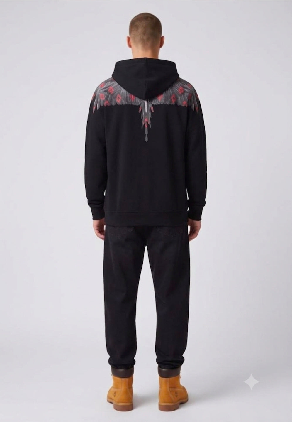 MARCELO BURLON COUNTY OF MILAN FELPA CON CAPPUCCIO F6CMMAHS067 NERO