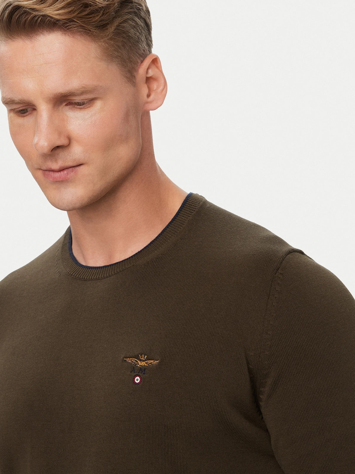 AERONAUTICA MILITARE MAGLIONCINO UOMO CON AQUILA RICAMATA 262MA163UL00506