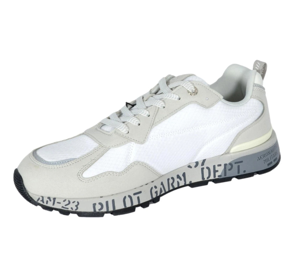 SCARPE UOMO AERONAUTICA MILITARE SNEAKERS IN MESH CON SUOLA STAMPATA BIANCO