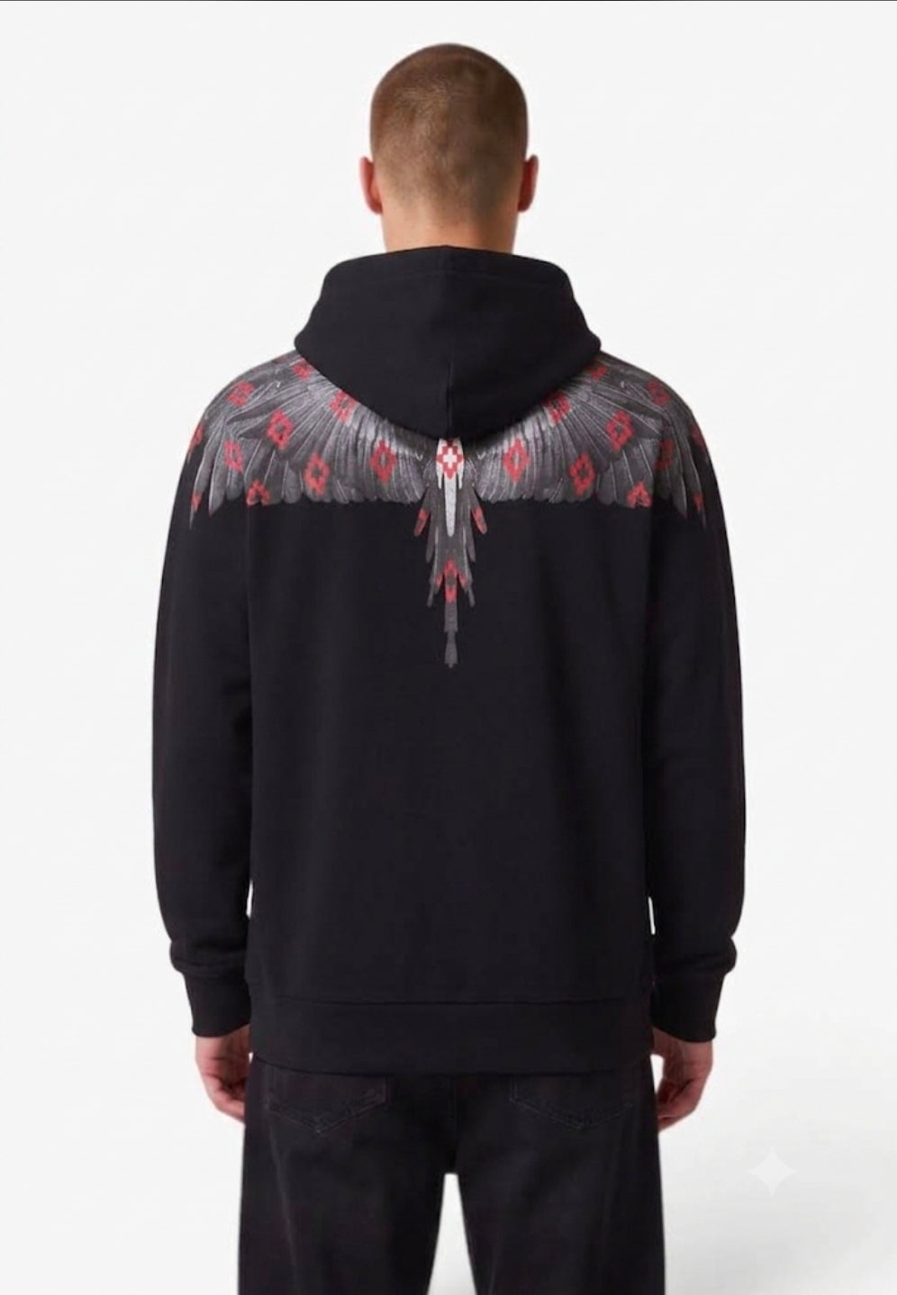 MARCELO BURLON COUNTY OF MILAN FELPA CON CAPPUCCIO F6CMMAHS067 NERO
